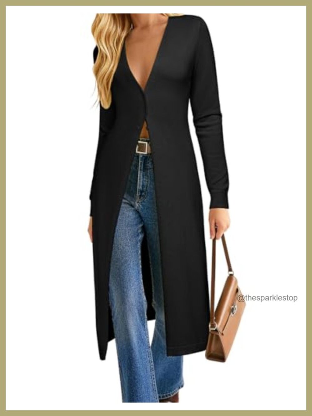 Womens Long Cardigan Lightweight Knit Duster Coat Button Up